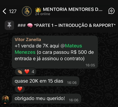 R$20k em 15 dias — mentor de YouTube